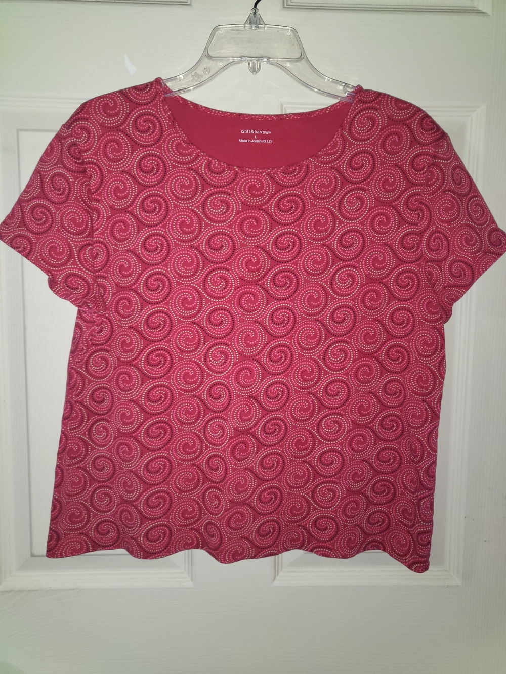 croft & barrow Red Swirl Short Sleeve Tee, Large